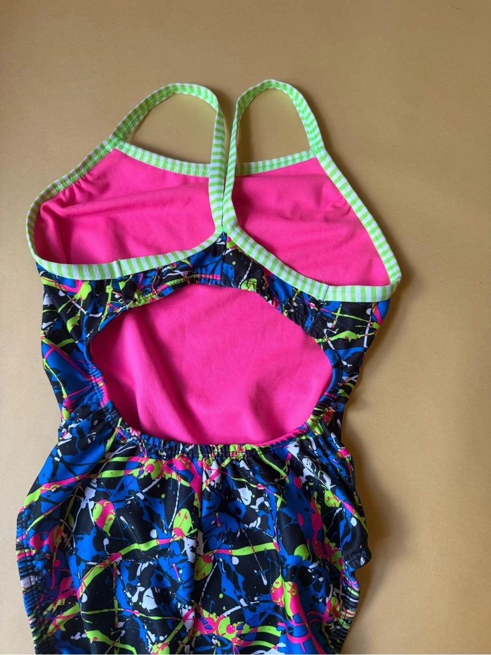 Dolfin Uglies Competitive Girls Swimsuit Splatter Print Racerback Size 34
